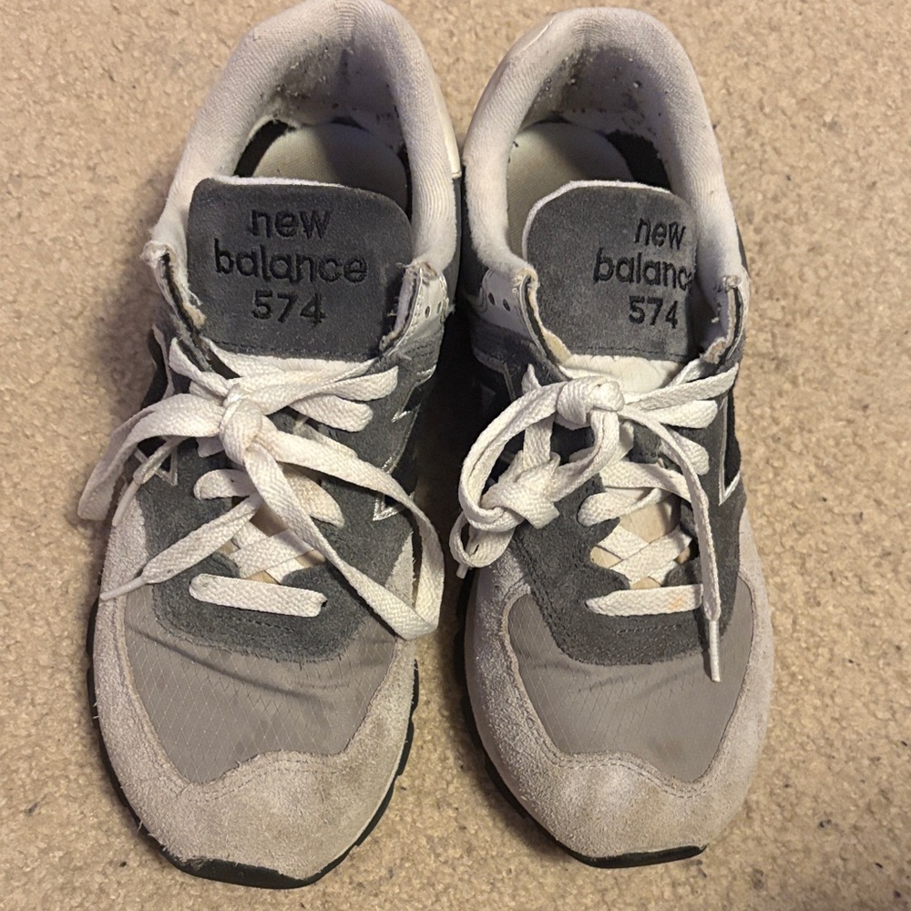 New Balance Kids Sneakers in Charcoal and Cream